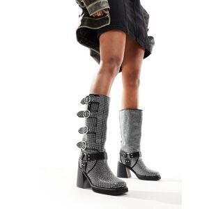 - Bronson1 - Bottes style motard Ã  ornements avec boucles - Noir Noir 42.5 female