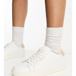 ExclusivitÃ© Barbour x ASOS - Bridget - Baskets matelassÃ©es en cuir - Blanc Blanc 36 female