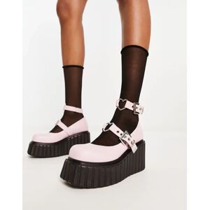 - Pursuasive - Chaussures style creepers Ã  plateforme avec boucles en caur - Rose Rose 39 female