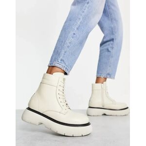 - Wanny - Bottines chunky en cuir Ã  lacets - Blanc os-Sans opinion Sans opinion 42 female