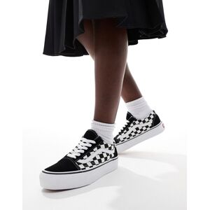 Vans - Old Skool - Baskets Ã  plateforme motif damier - Noir/blanc-Black Black 35 female - Publicité