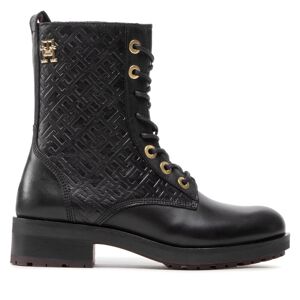 Bottines Tommy Hilfiger Th Monogram Biker Boot FW0FW06817 Black BDS - Publicité