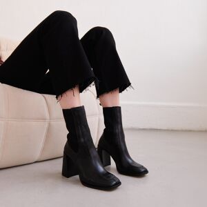 Jonak Bottines à talons hauts en cuir noir Jonak 35,36,37,38,39,40,41 femme