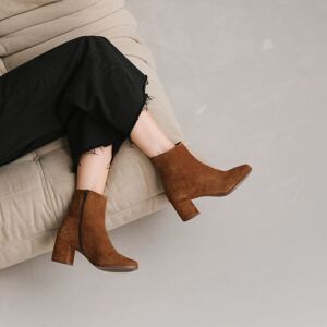 Jonak Bottines à talons en velours cognac Jonak 36,37,38,39,40,41 femme