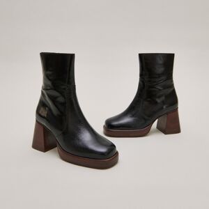 Jonak Bottines à plateformes en cuir brillant noir Jonak 37,38,39,41 femme