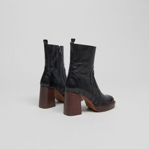 Jonak Bottines à talons en cuir vieilli noir Jonak 36,37,38,39,40,41 femme