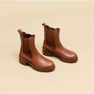 Jonak Bottines à talons et semelles crantées en cuir cognac Jonak 37,38 femme