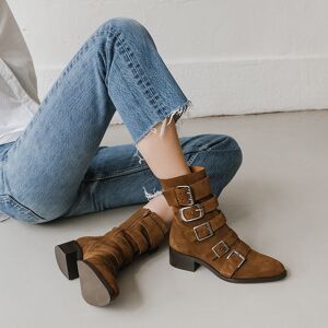 Jonak Boots à sangles et bouts pointus en croute cognac Jonak 38,39,41 femme