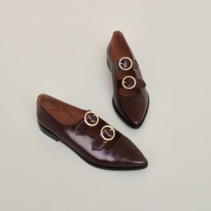 Jonak Mocassins pointus à boucles en cuir bordeaux Jonak 35,36,37,38,39,40,41 femme