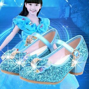 youjilao Chaussures de princesse pour filles, sandales à talons hauts, paillettes brillantes, strass, chaussures de soirée pour filles - Publicité