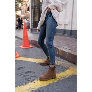Demi-bottes décontractées en cuir suédé véritable pour femmes Chelsea - Publicité