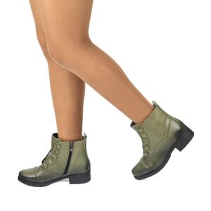 Demi-bottes décontractées en cuir véritable pour femmes avec semelle en caoutchouc - Publicité