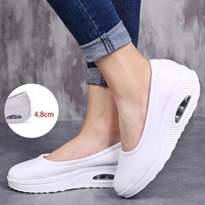 Chaussures à coussin d air femmes chaussures plates en cuir chaussures d infirmière antidérapantes confortables - Publicité