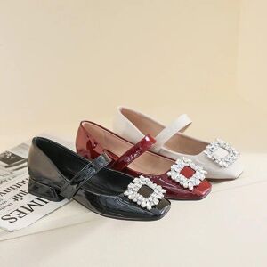 Chaussures plates pour femmes, chaussures de marque souples pour le bureau, souples et confortables, noires, rouges, grande taille 42, 2024 - Publicité