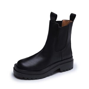 MAITA Chelsea bottes grosses bottes femmes PU noir bottines imperméable plate-forme chaussures de pluie - Publicité