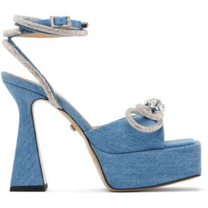 MACH & MACH Chaussures à talon bottier bleues en denim à plateforme et à boucle étagée - IT 41 - Publicité