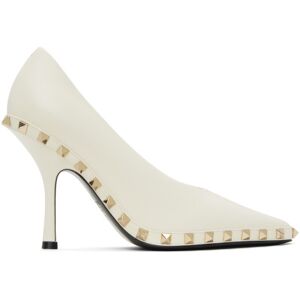 Valentino Garavani Escarpins blanc cassé à clous Rockstud - IT 37 - Publicité