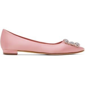 Manolo Blahnik Ballerines Hangisiflat roses - IT 37 - Publicité