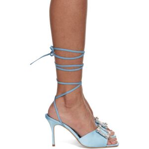 Manolo Blahnik Sandales à talon aiguille Lenole Pop Fabio bleues en satin - IT 37 - Publicité