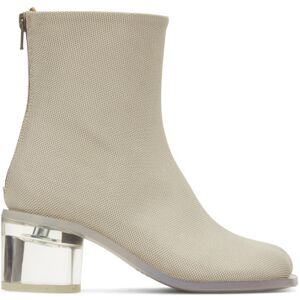 MM6 Maison Margiela Bottes Anatomic blanc cassé à talon transparent - IT 37.5 - Publicité