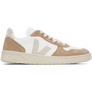 VEJA Baskets V-10 blanc et brun en cuir - IT 40 - Publicité