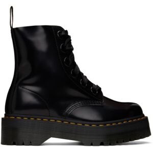 Dr. Martens Bottes Molly noires en cuir à plateforme - US 6 - Publicité