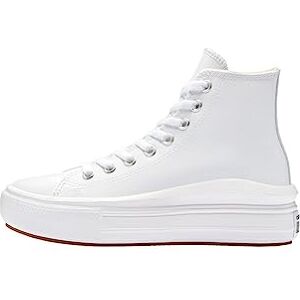 Converse Femme Chuck Taylor All Star Move Platform FOUNDATIONAL Leather Sneaker, Blanc/Noir/Blanc, 42 EU - Publicité