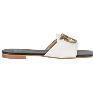 Pinko Femme Slipper Calf Leather Sandale Glissante, Blanc, 39 EU - Publicité