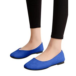 Minetom Ballerines Femmes Filles Plates Chaussures Décontractée Confortable Antidérapant Slip-on Pantoufle Mariage Danse Chaussures Bleu 36 EU - Publicité