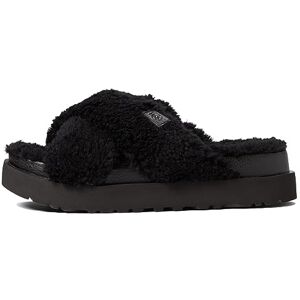 UGG Femme Fuzz Sugar Cross Slide SLIPPER, Noir, 39 EU - Publicité