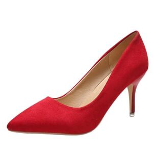 Onsoyours Femme Escarpin Talon Haut Aiguille en PU Cuir Bout Pointu Slip on Stiletto Party Shoes Rouge 38 EU - Publicité