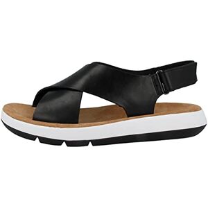 Clarks Femme Jemsa Cross Sandale, Cuir Noir, 35.5 EU - Publicité