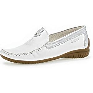 Gabor Mocassins pour femme, chaussures basses, largeur supplémentaire modérée (G), Blanc Blanc Argent 50, 36 EU - Publicité