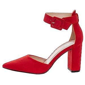 Rio Fiore Escarpins, Escarpins à Talons, Chaussures à Bride Cheville, Rouge, 8.5 cm Talon Bloc, Textile, Femme Escarpins, 2062A-9-J-17 (Rouge, 41 EU) - Publicité