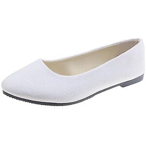 seiveini Chaussures Plates pour Femmes Ballerines Plates Chaussures de Travail Confortable Slip-on Plat Ballerine à Bout Pointu pour Femme Affaires Mariage Décontractée Ballet Flats A Blanc 37 EU - Publicité