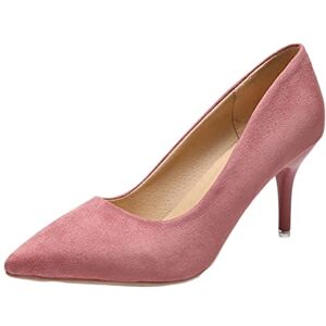 Tomwell Femme Escarpin Talon Haut Aiguille en PU Cuir Bout Pointu Slip on Stiletto Party Shoes Rose 44 EU - Publicité