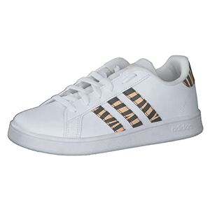 Adidas Mixte enfant Chaussures de Gymnastique Grand Court K Bianco Core Nero Rosso Acido 40 EU - Publicité