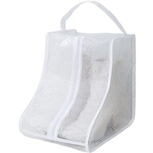 ulafbwur 1 organiseur de bottes étanche à la poussière, étanche, peu encombrant, poignée visible, pochette de rangement pour chaussures, fournitures ménagères, organiseur de bottes visible, blanc, A - Publicité