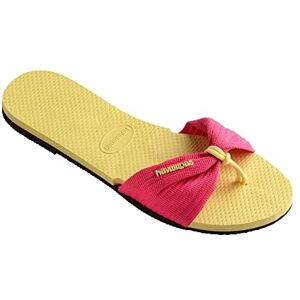 Havaianas You Saint Tropez Basic, Sandale Plate Femme, Jaune Citron, 33 EU - Publicité