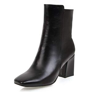 WUIWUIYU Femmes Bottines Chaussures à Talons Hauts Boots Bloc Chelsea boots -noir 34 - Publicité