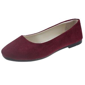 seiveini Chaussures Plates pour Femmes Ballerines Plates Chaussures de Travail Confortable Slip-on Plat Ballerine à Bout Carrée pour Femme Affaires Mariage Décontractée Ballet Flats A Vin Rouge 38 EU - Publicité