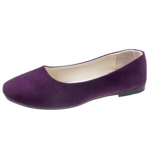 seiveini Chaussures Plates pour Femmes Ballerines Plates Chaussures de Travail Confortable Slip-on Plat Ballerine à Bout Carrée pour Femme Affaires Mariage Ballet Flats A Violet Foncé 36 EU - Publicité