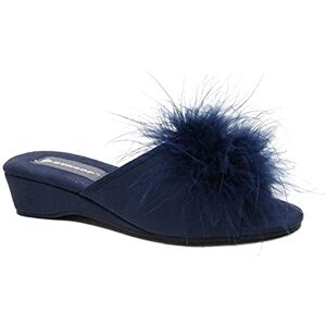 Dunlop Chaussons mules à talon compensé pour femme, bleu marine, 37 EU - Publicité