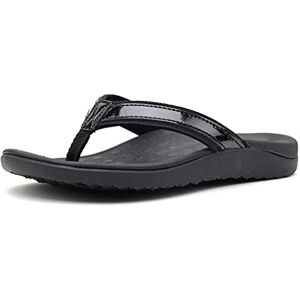 CELANDA Tongs Femme Hommes Plage Sandales Bout Mules Chaussures Légères Confort Doux Classique Flip Flop Antidérapante Adulte Pantoufle Plein Noir Taille: 43 EU - Publicité