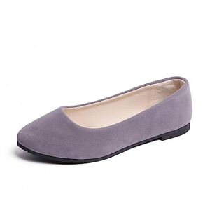 seiveini Chaussures Plates pour Femmes Ballerines Plates Chaussures de Travail Confortable Slip-on Plat Ballerine à Bout Pointu pour Femme Affaires Mariage Décontractée Ballet Flats A Gris 40 EU - Publicité