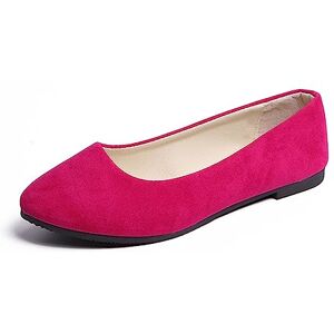 seiveini Chaussures Plates pour Femmes Ballerines Plates Chaussures de Travail Confortable Slip-on Plat Ballerine à Bout Pointu pour Femme Affaires Mariage Décontractée Ballet Flats A Rose Rouge 38 EU - Publicité