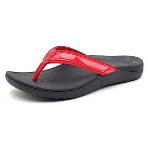 CELANDA Tongs Femme Hommes Plage Sandales Bout Mules Chaussures Légères Confort Doux Classique Flip Flop Antidérapante Adulte Pantoufle Noir Rouge Taille: 35 EU - Publicité