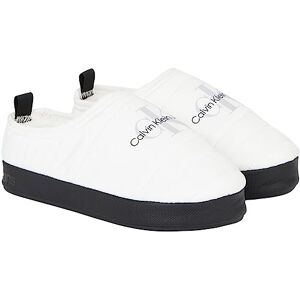 Calvin Klein Jeans Femme Chaussons Slipper Chauds, Blanc (Bright White/Black), 38 EU - Publicité