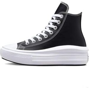 Converse Femme Chuck Taylor All Star Move Platform FOUNDATIONAL Leather Sneaker, Black White White White, 39 EU - Publicité