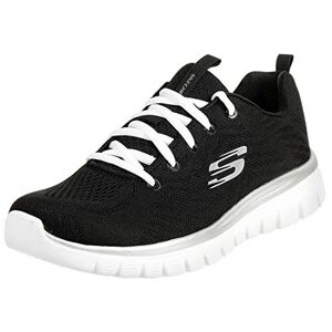 Skechers Femme Graceful-Get Connected Baskets, Bordure Noire et Blanche, 38 EU - Publicité